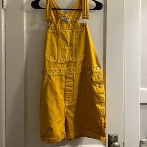 Mustard yellow short overalls